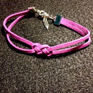 Cord bracelet, color purple, 20 cm long, new hand made.